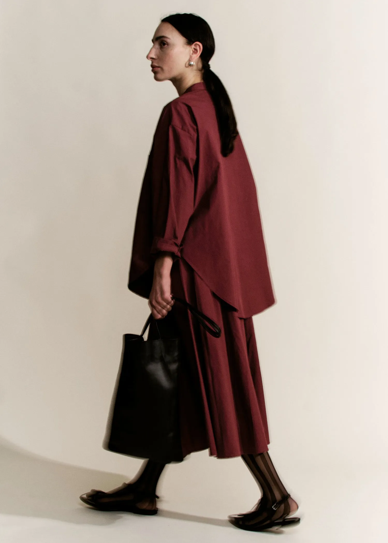 Relaxed Circle Skirt | Merlot Parchment Poplin sold by Modern Weaving product image thumbnail 3