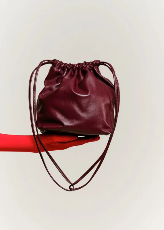 Square Gathered Bucket | Burgundy made by Modern Weaving