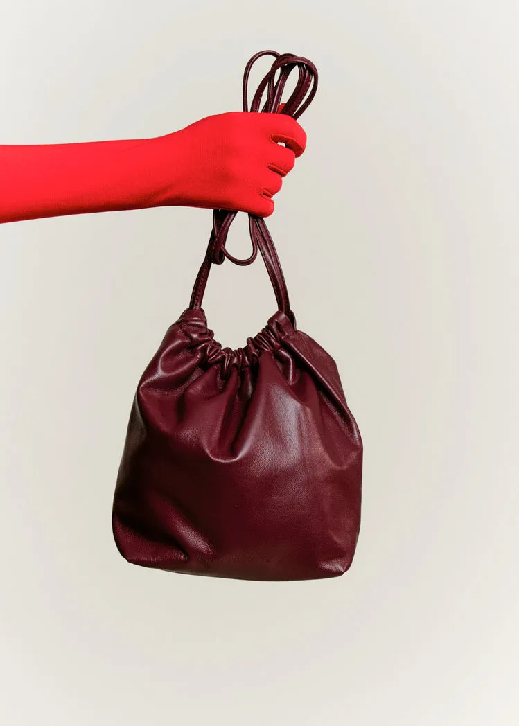 Square Gathered Bucket | Burgundy sold by Modern Weaving product image thumbnail 2