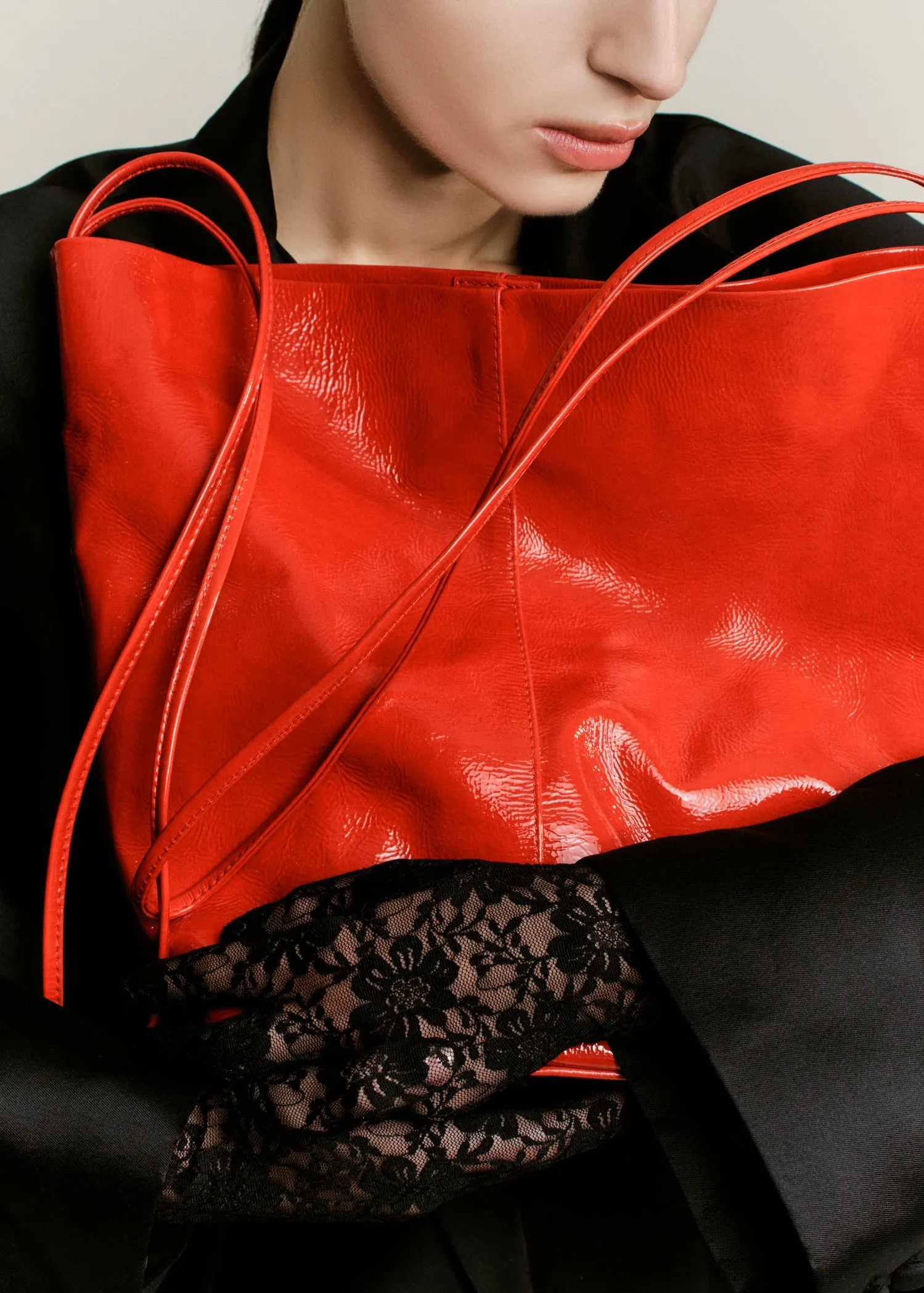 Infinity Single Strap Tall Crossbody | Glossed Crimson sold by Modern Weaving product image thumbnail 4