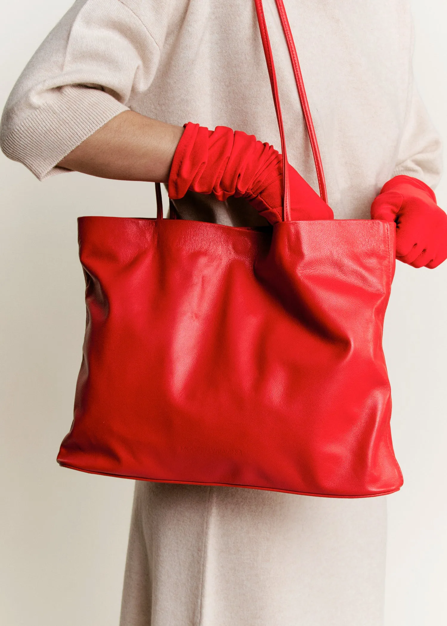 Narrow Oval Relaxed Tote | Crimson sold by Modern Weaving product image thumbnail 3