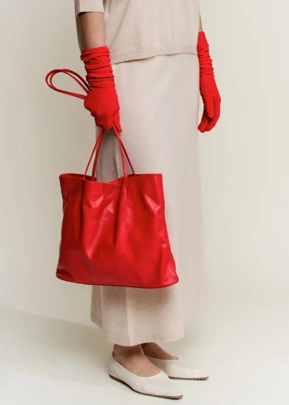 Narrow Oval Relaxed Tote | Crimson made by Modern Weaving