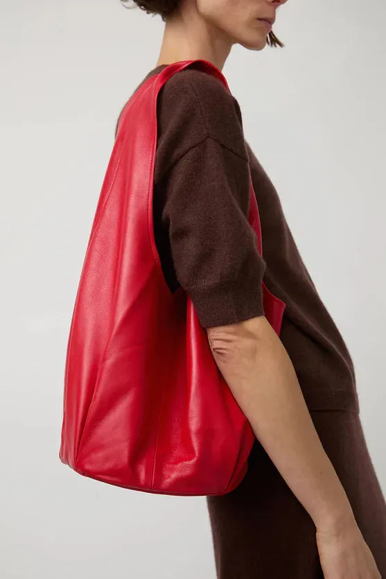 Petite Pleated Shopper | Crimson sold by Modern Weaving product image thumbnail 4