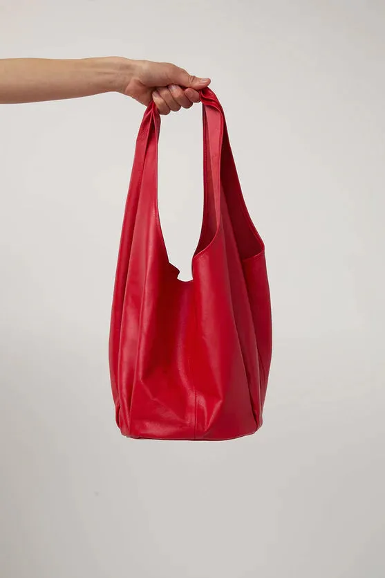 Petite Pleated Shopper | Crimson sold by Modern Weaving product image thumbnail 3