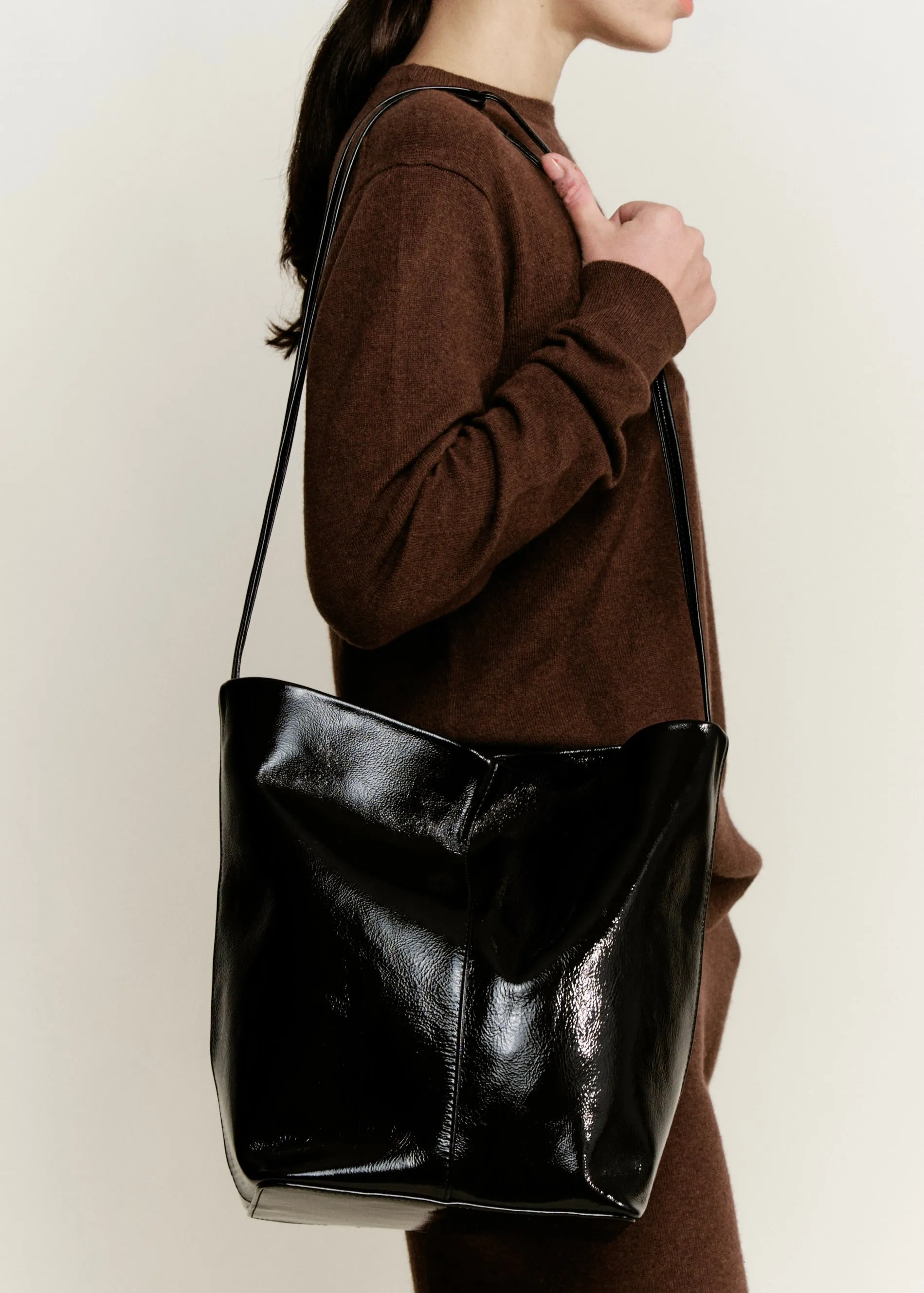 Infinity Single Strap Tall Crossbody | Glossed Black sold by Modern Weaving product image thumbnail 3