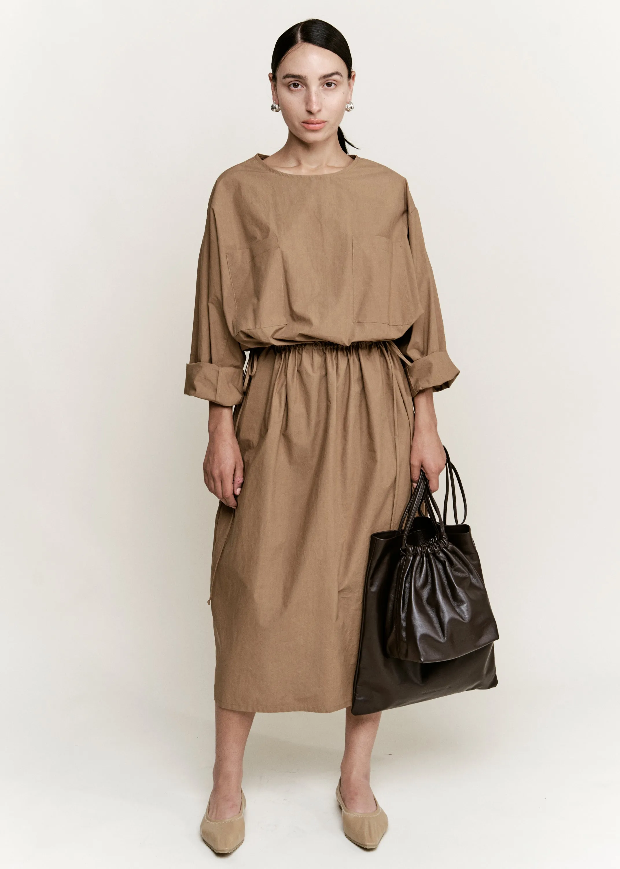 Tie Side Dress | Sierra Parchment Poplin sold by Modern Weaving product image thumbnail 3