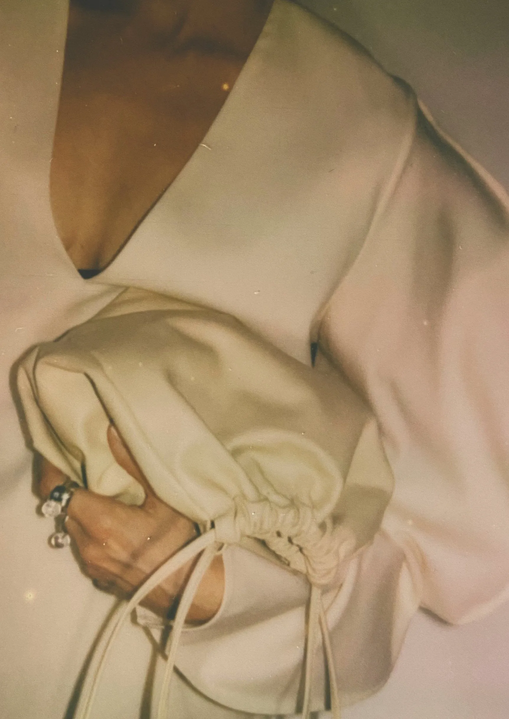 Square Gathered Bucket | Creme sold by Modern Weaving