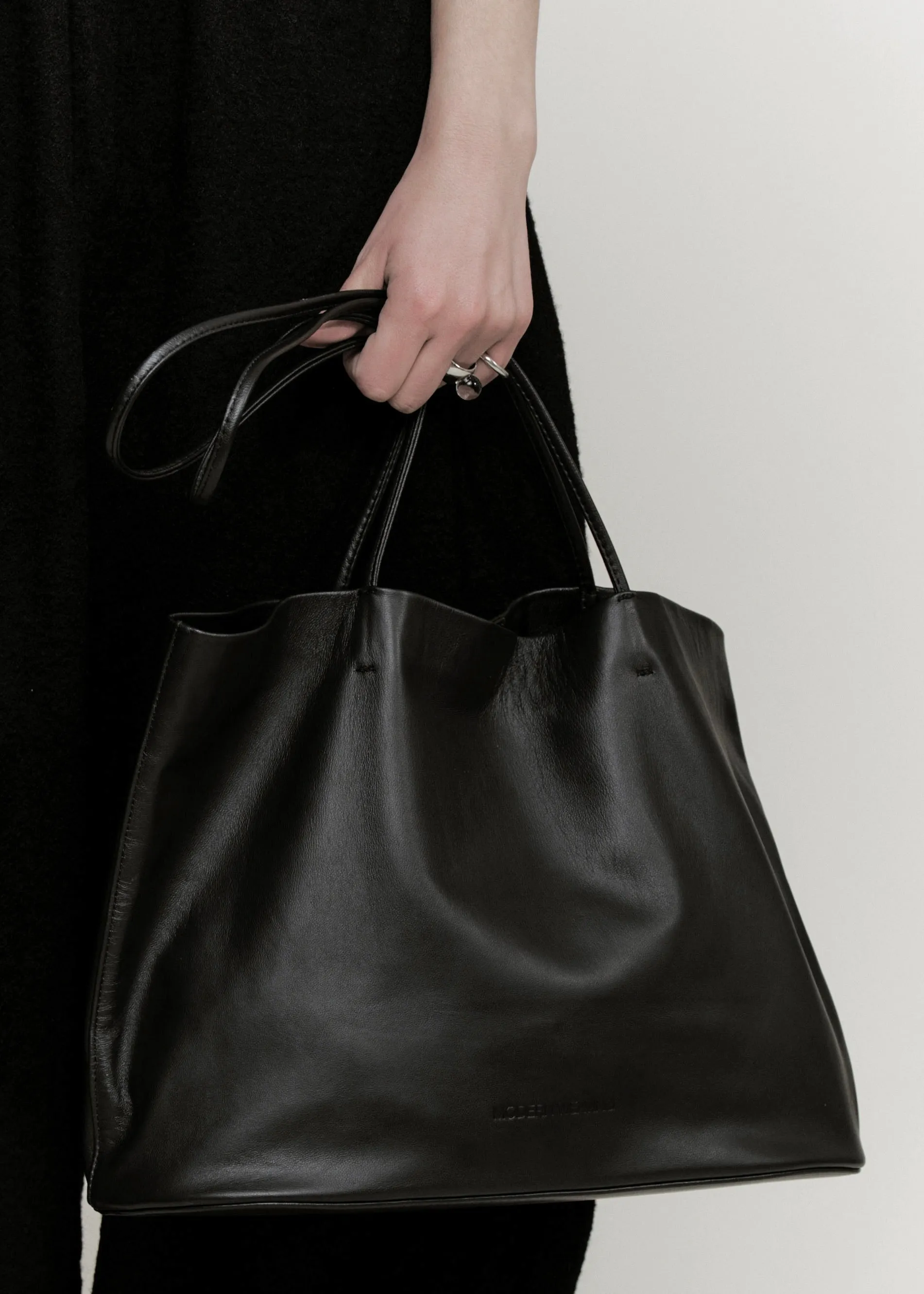 Large Relaxed Oval Tote | Black sold by Modern Weaving product image thumbnail 3