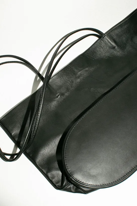 Large Relaxed Oval Tote | Black sold by Modern Weaving product image thumbnail 4
