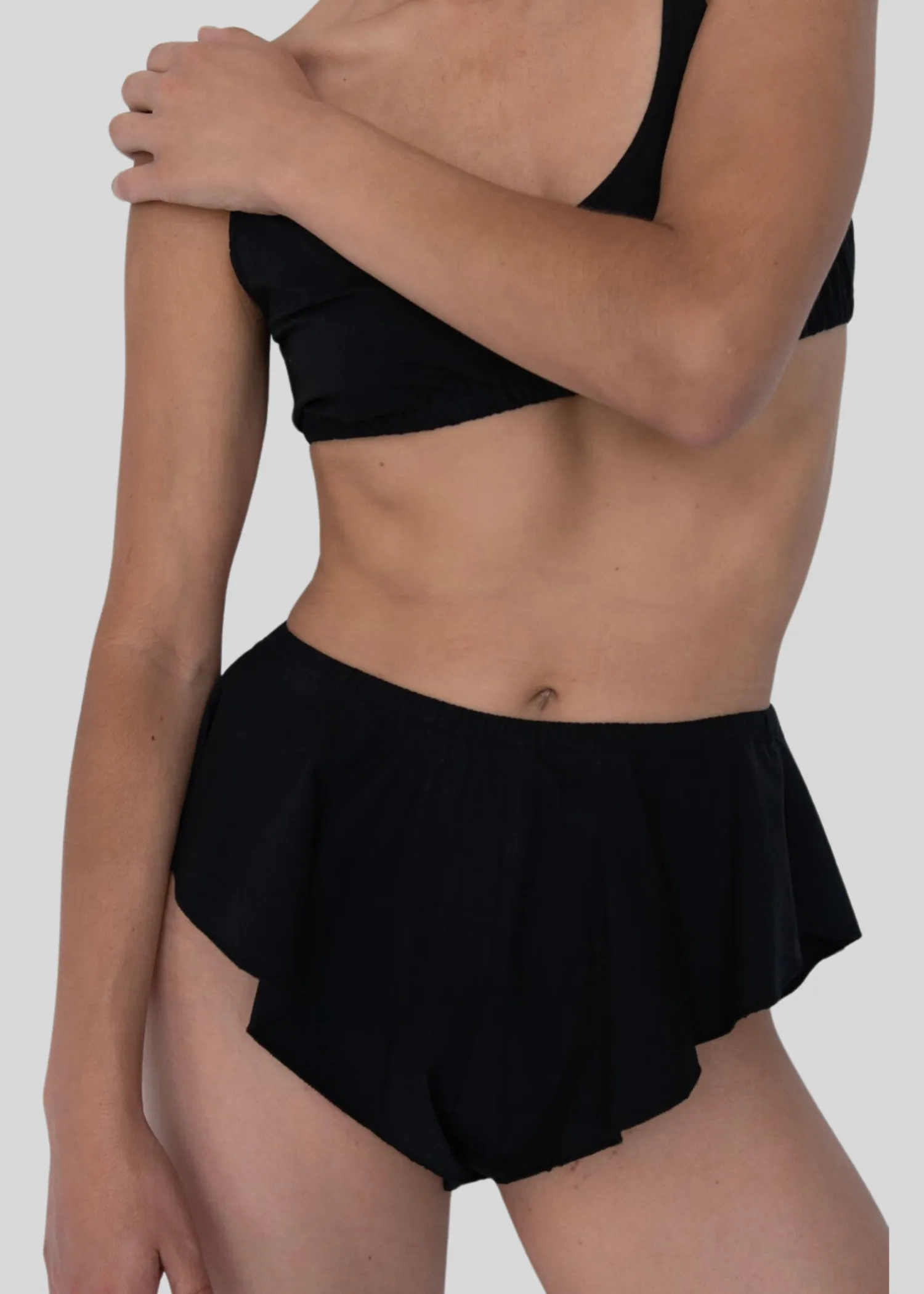 Flutter Shortie | Black Parchment Poplin sold by Modern Weaving product image thumbnail 3