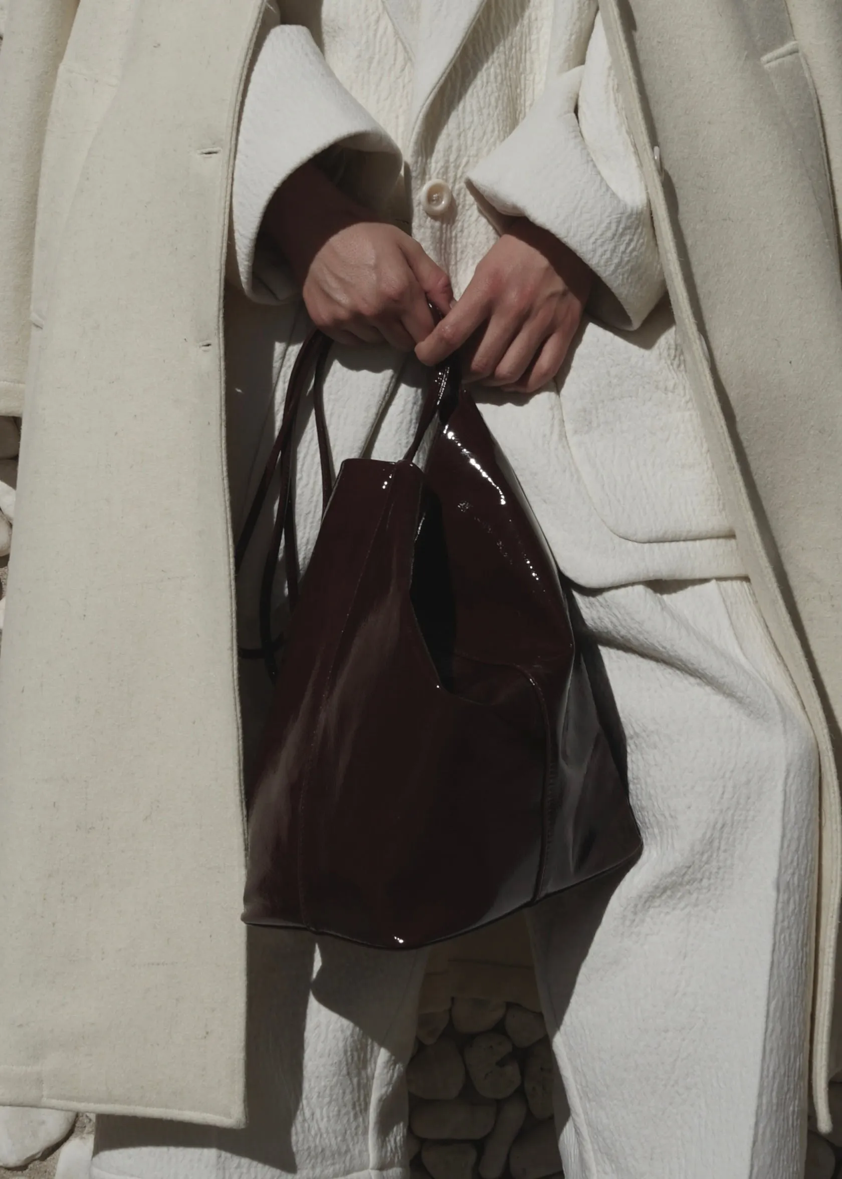 Infinity Single Strap Tall Crossbody | Glossed Burgundy sold by Modern Weaving product image thumbnail 2