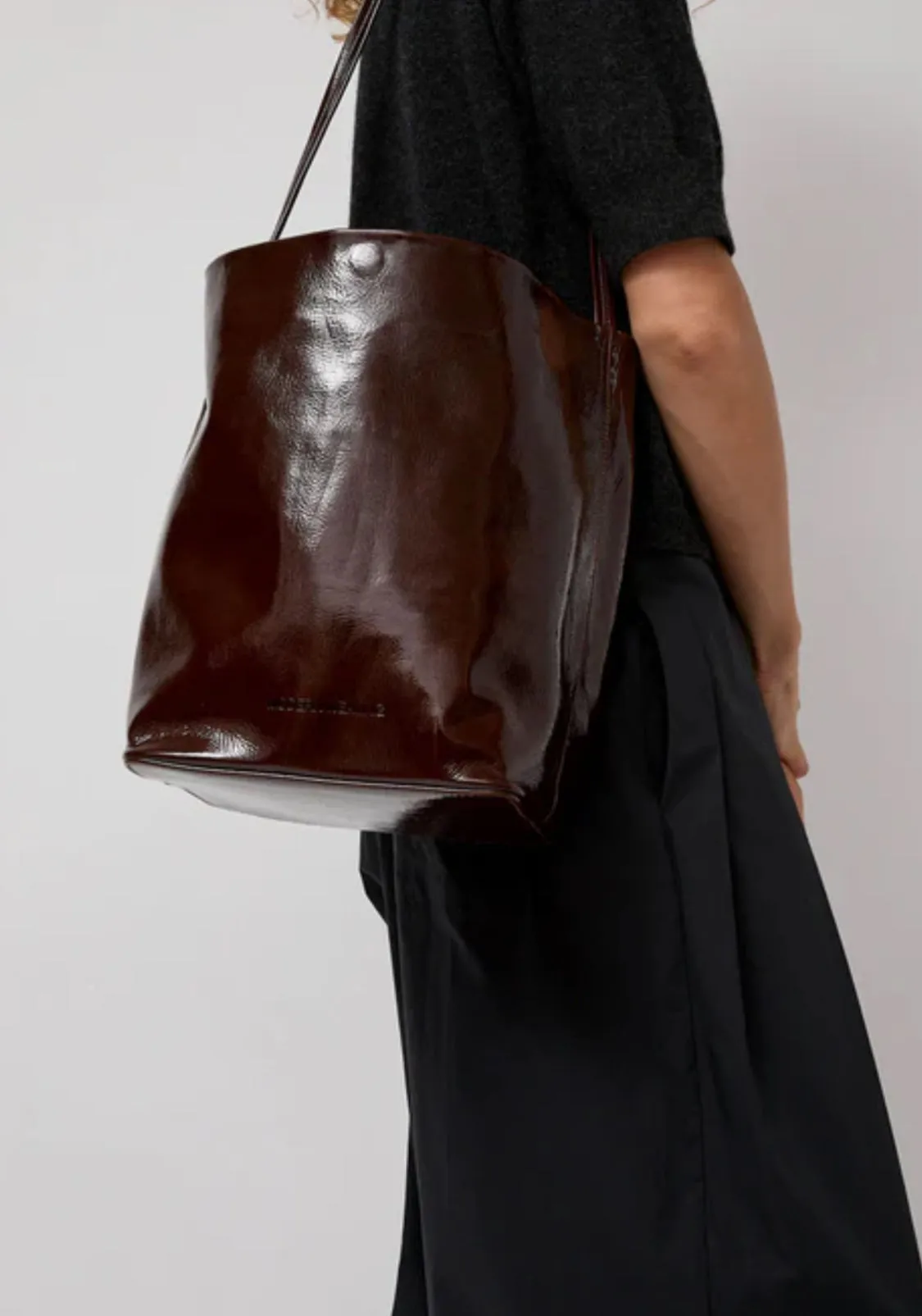 Infinity Single Strap Tall Crossbody | Glossed Burgundy sold by Modern Weaving