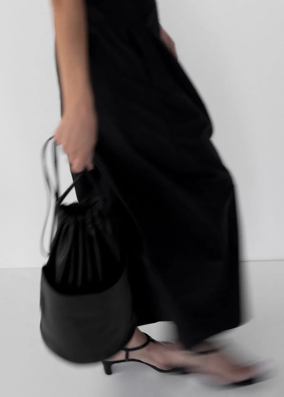 Tall Drawstring Bucket | Black sold by Modern Weaving