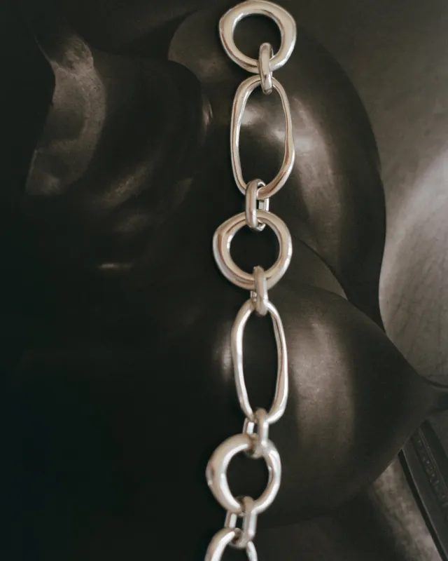 Circle Oval Link Necklace | Sterling Silver made by Modern Weaving