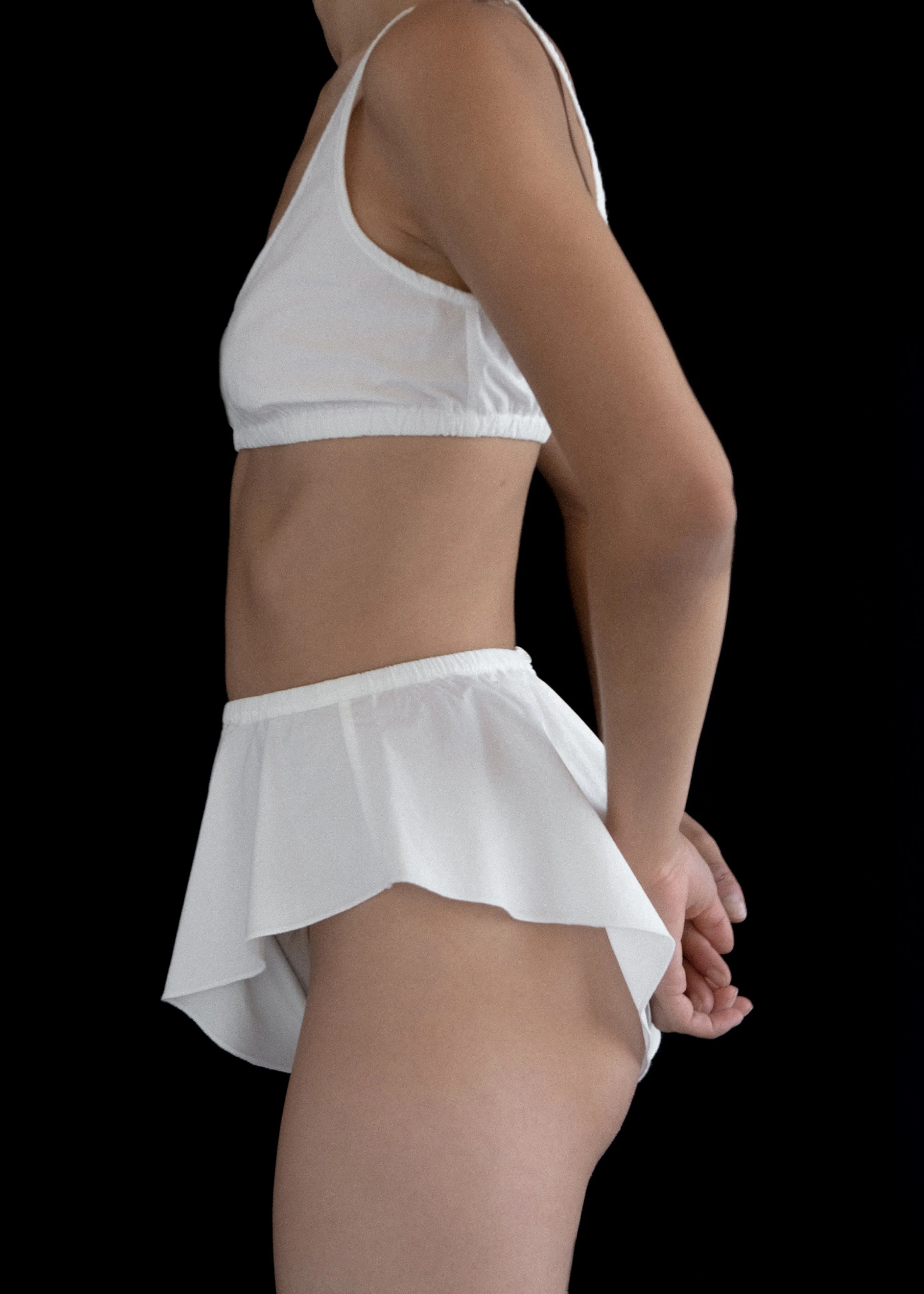 Flutter Shortie | Off White Parchment Poplin sold by Modern Weaving product image thumbnail 4