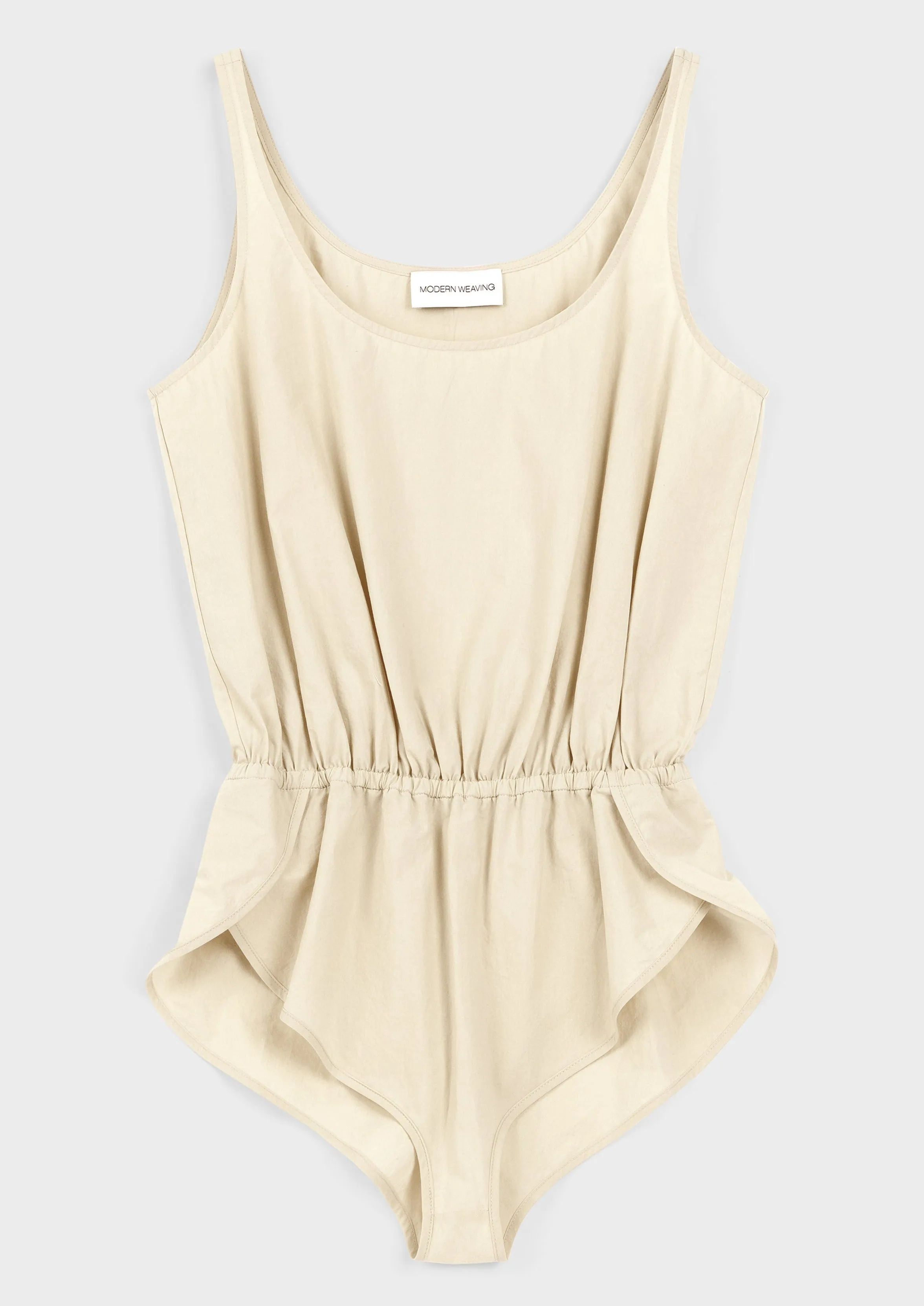 Gathered Bodysuit | Eggshell Parchment Poplin sold by Modern Weaving product image thumbnail 3