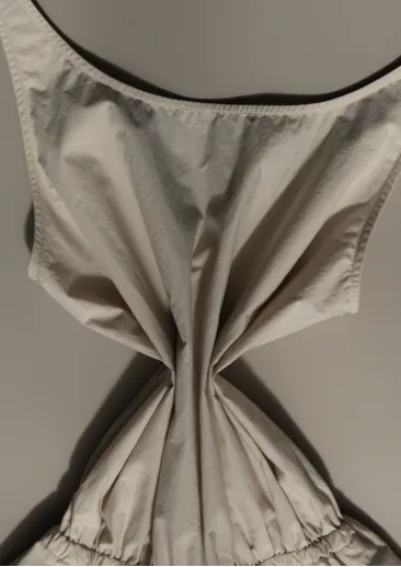 Gathered Bodysuit | Off White Parchment Poplin sold by Modern Weaving