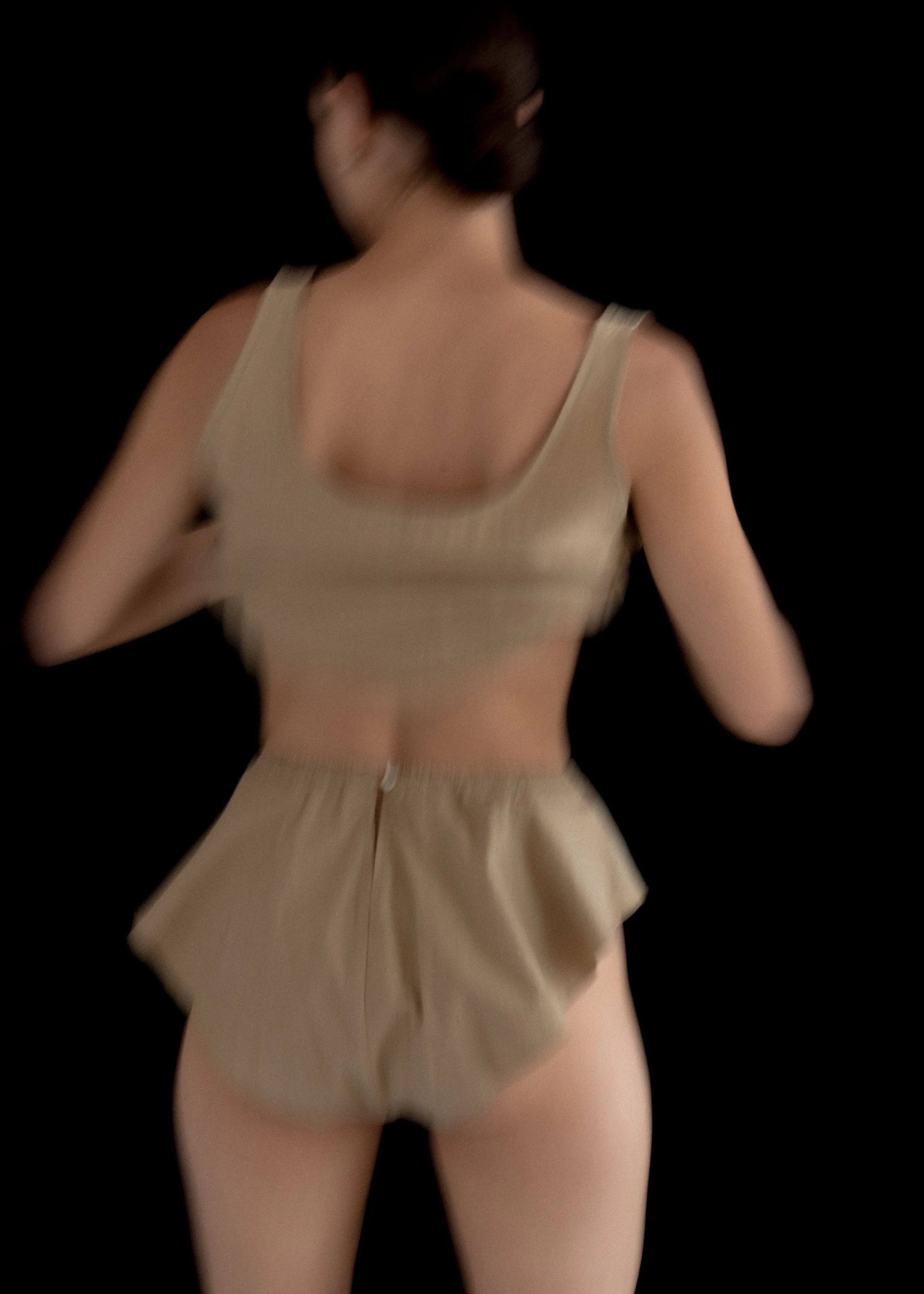 Flutter Shortie | Khaki Parchment Poplin sold by Modern Weaving product image thumbnail 2