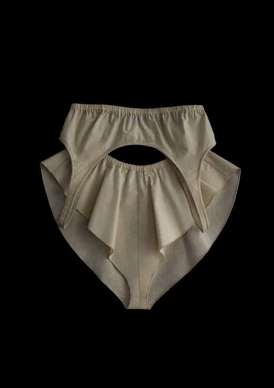 Flutter Shortie | Eggshell Parchment Poplin sold by Modern Weaving