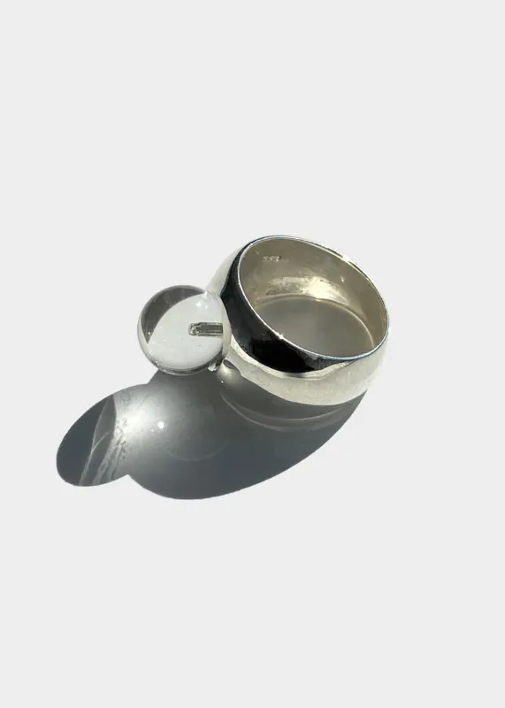 Lumis Dome Ring | Sterling Silver w/ Crystal Quartz made by Modern Weaving