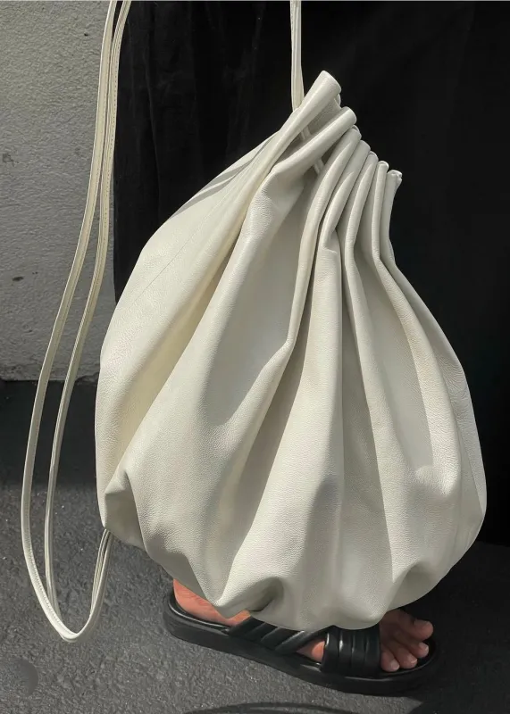 Pleated Balloon Bag | Creme sold by Modern Weaving