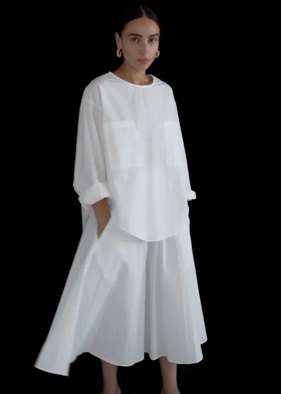 Relaxed Circle Skirt | Off White Parchment Poplin made by Modern Weaving