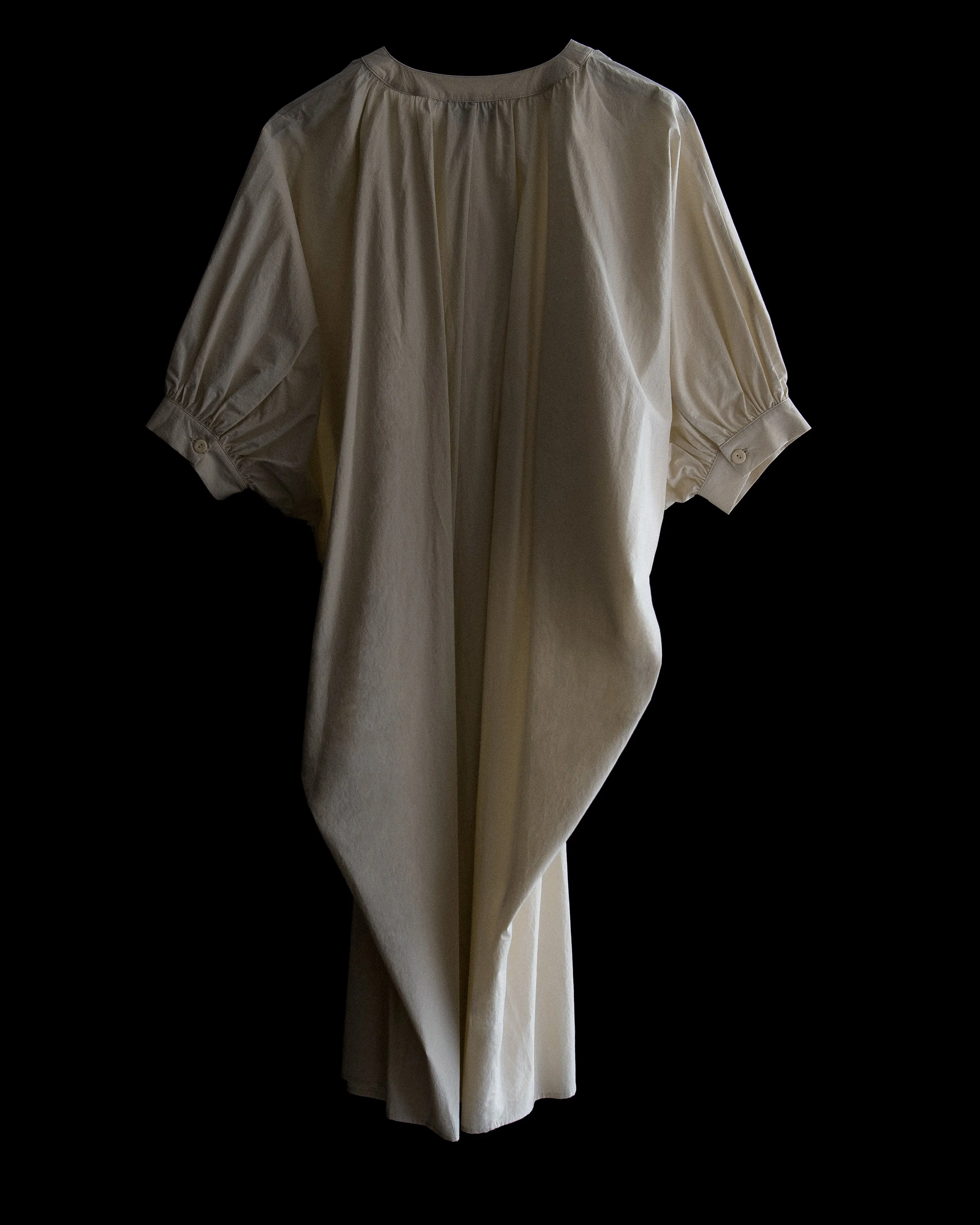 Button Front Kaftan | Eggshell Parchment Poplin sold by Modern Weaving product image thumbnail 3