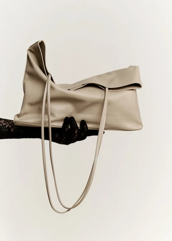 Narrow Oval Relaxed Tote | Taupe made by Modern Weaving