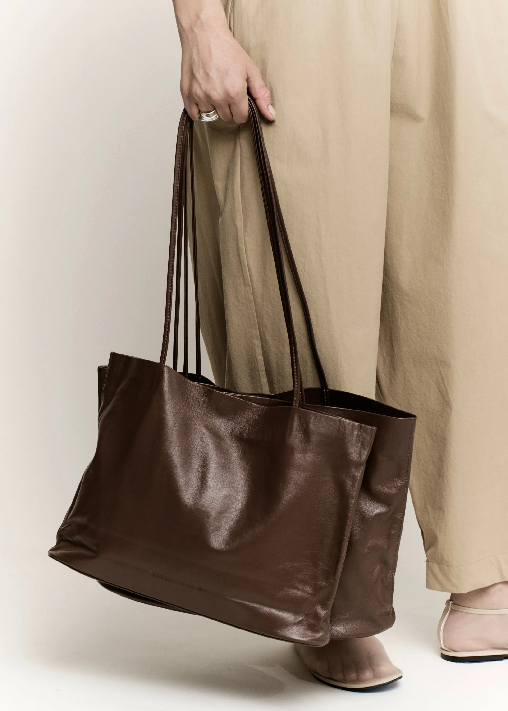 Large Relaxed Oval Tote | Cognac sold by Modern Weaving product image thumbnail 3