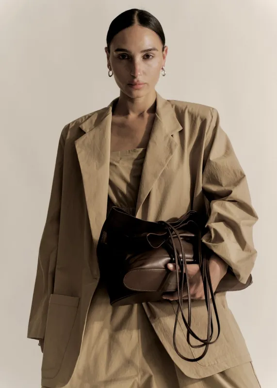 Large Relaxed Oval Tote | Cognac made by Modern Weaving