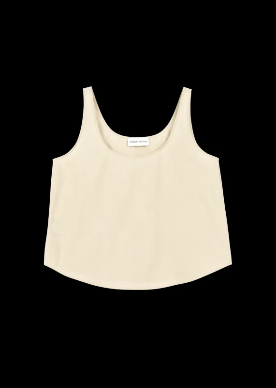 Scoop Tank | Eggshell Parchment Poplin made by Modern Weaving