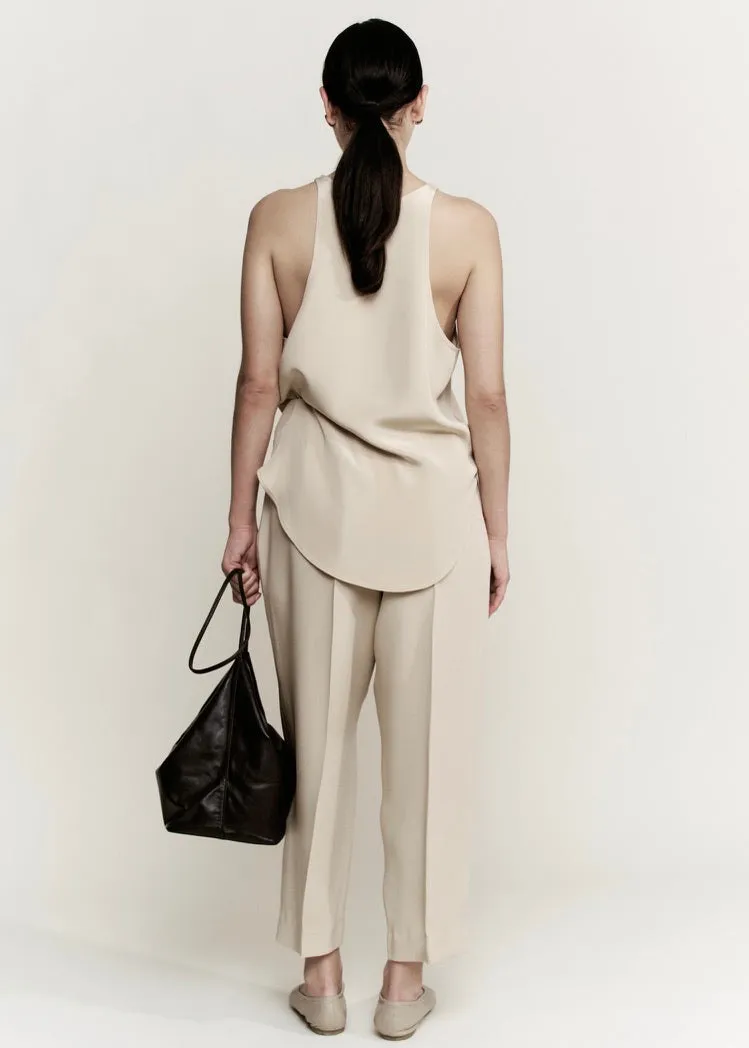 Relaxed Lean Trouser | Ecru Silk Crepe sold by Modern Weaving product image thumbnail 2