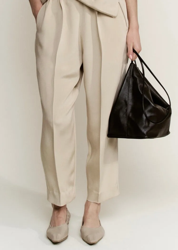 Relaxed Lean Trouser | Ecru Silk Crepe sold by Modern Weaving product image thumbnail 3
