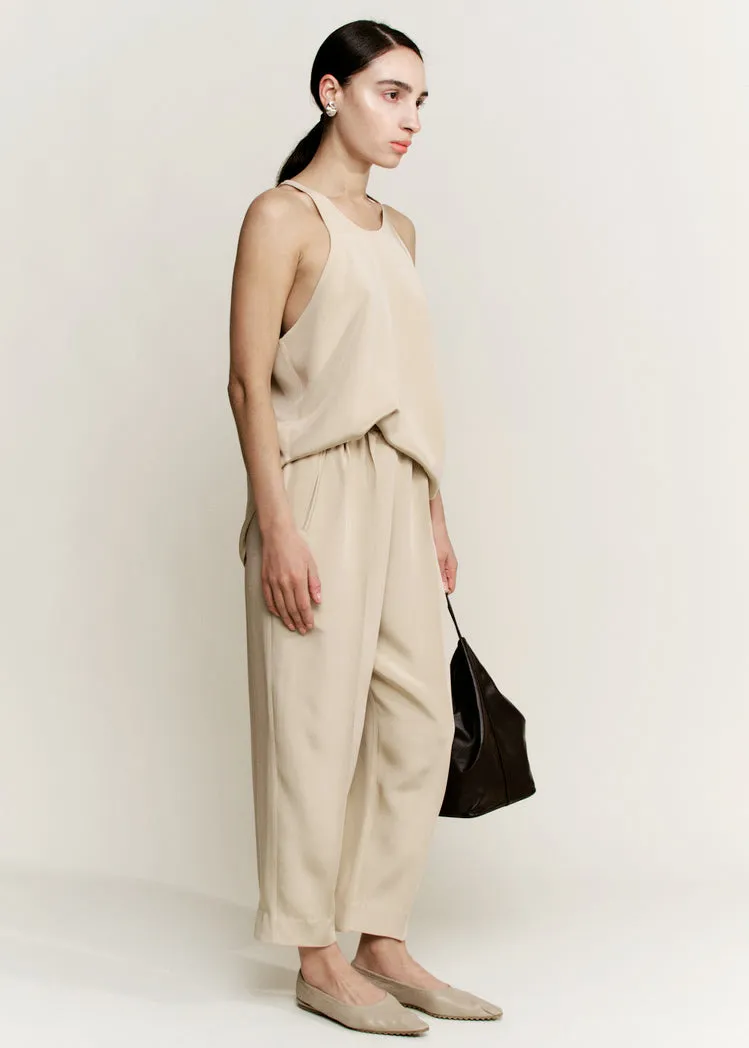Relaxed Lean Trouser | Ecru Silk Crepe sold by Modern Weaving product image thumbnail 5