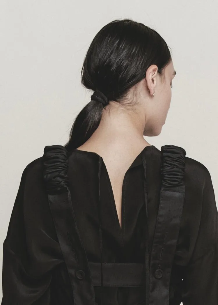 Silk Boxy Tee | Black Silk Crepe sold by Modern Weaving product image thumbnail 2