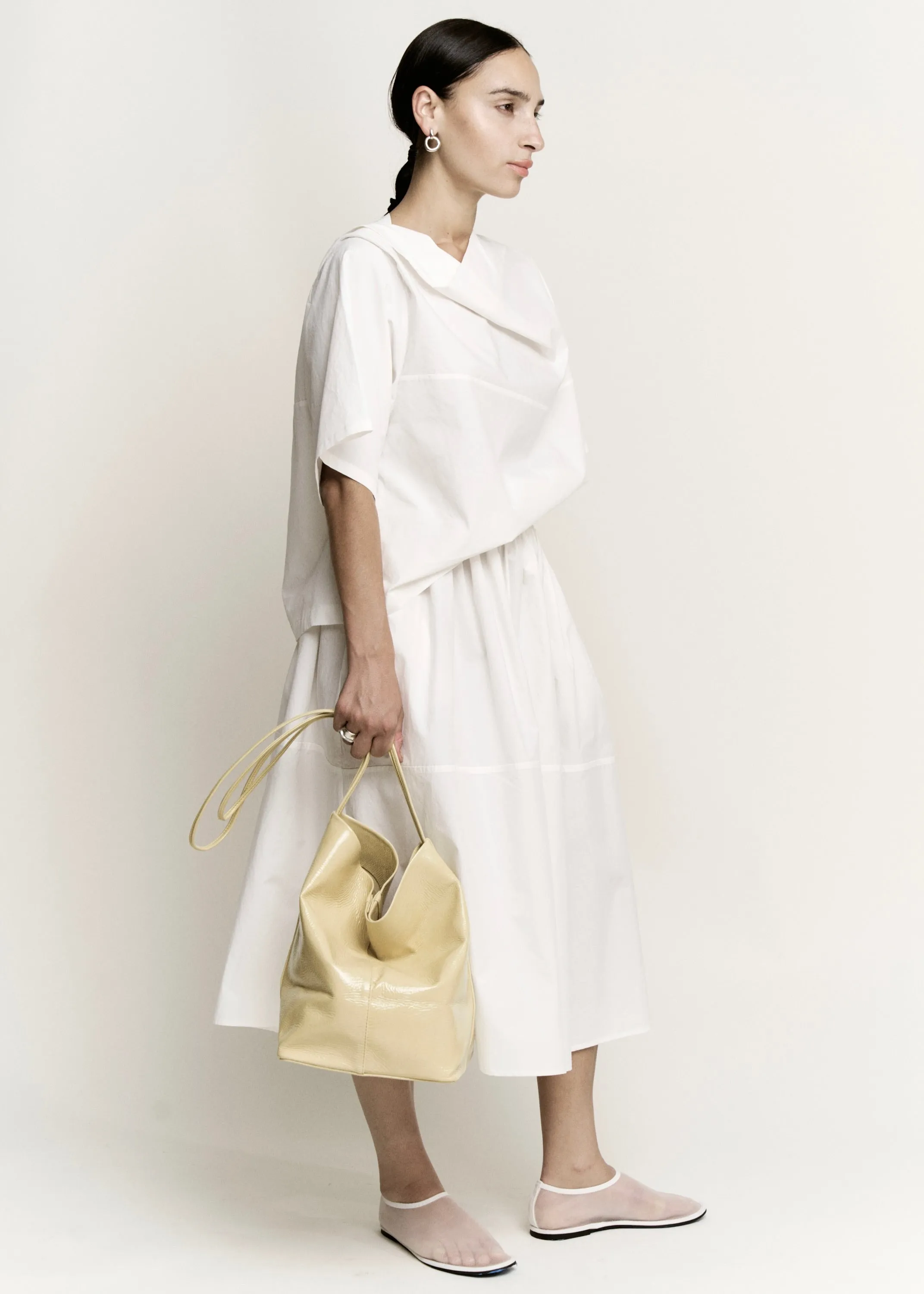 Seamed Circle Skirt | Off White Parchment Poplin sold by Modern Weaving product image thumbnail 2