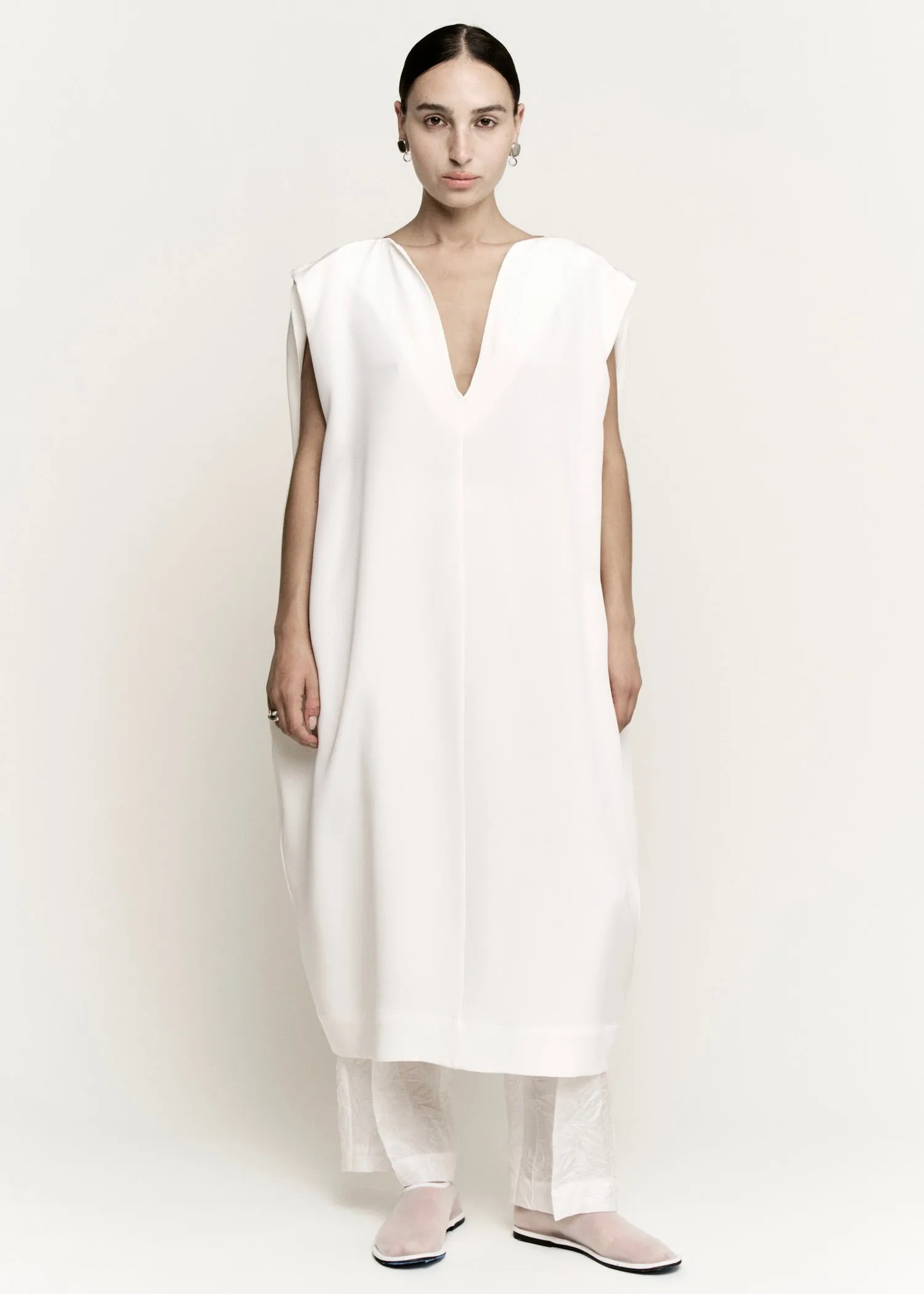 Sculpt Dress | Off White 3 Ply Silk Crepe sold by Modern Weaving product image thumbnail 5