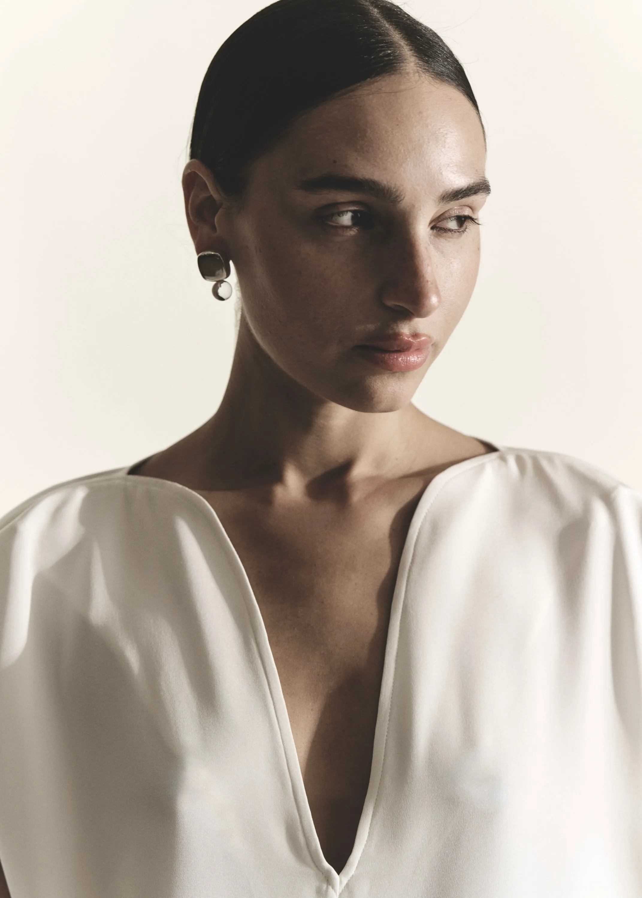 Sculpt Dress | Off White 3 Ply Silk Crepe sold by Modern Weaving product image thumbnail 2