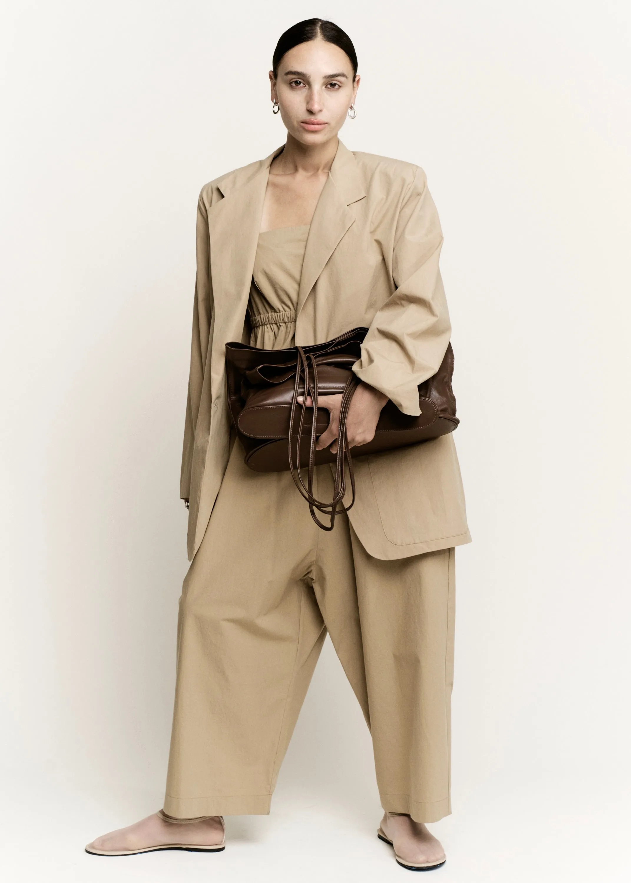 Oversize Boxy Blazer | Khaki Parchment Poplin sold by Modern Weaving product image thumbnail 2