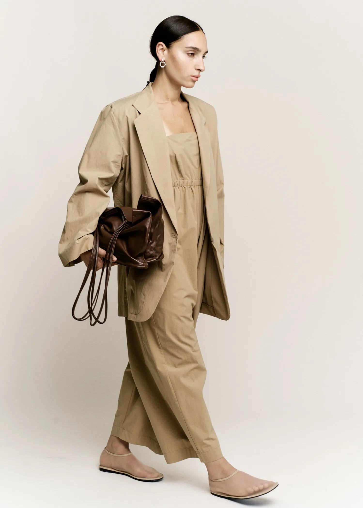 Oversize Boxy Blazer | Khaki Parchment Poplin sold by Modern Weaving product image thumbnail 5