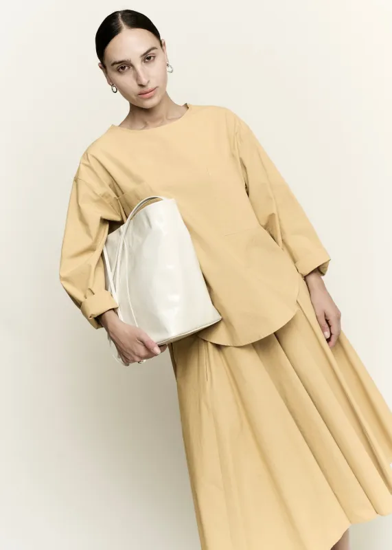 Relaxed Circle Skirt | Wheat Parchment Poplin made by Modern Weaving