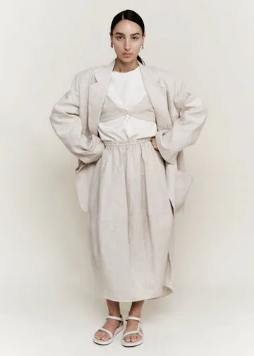 Balloon Skirt | Oatmeal Melange Belgian Linen sold by Modern Weaving product image thumbnail 2