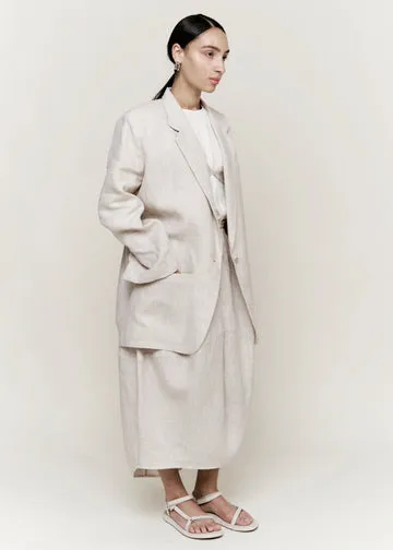 Balloon Skirt | Oatmeal Melange Belgian Linen sold by Modern Weaving product image thumbnail 3