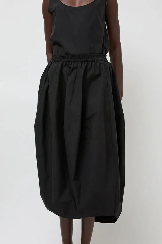 Balloon Skirt | Black Parchment Poplin sold by Modern Weaving