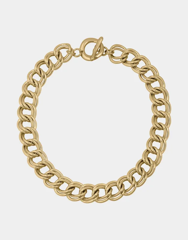 Medium Parallel Chain Necklace | Brass 14K made by Modern Weaving