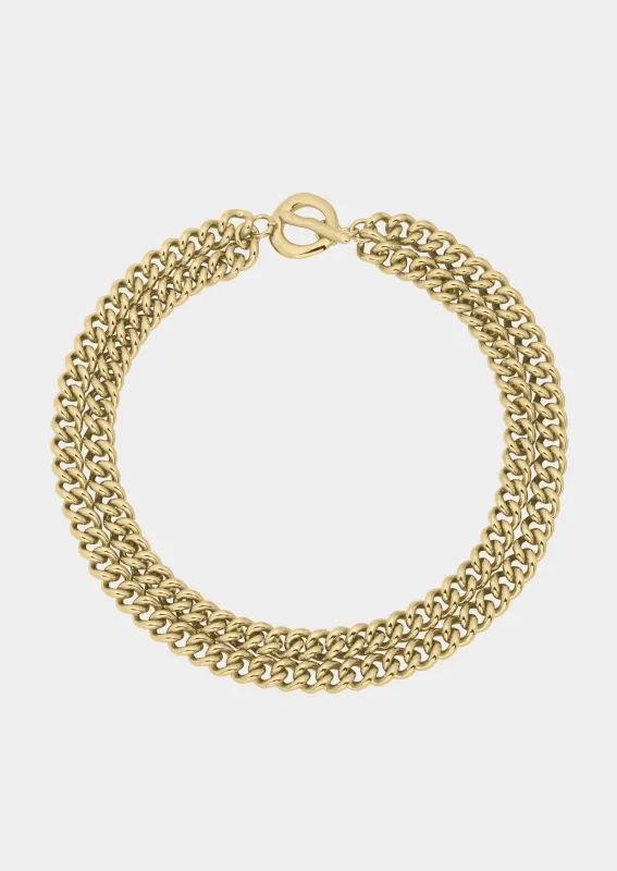 Double Curb Chain Necklace | Brass + 14K made by Modern Weaving