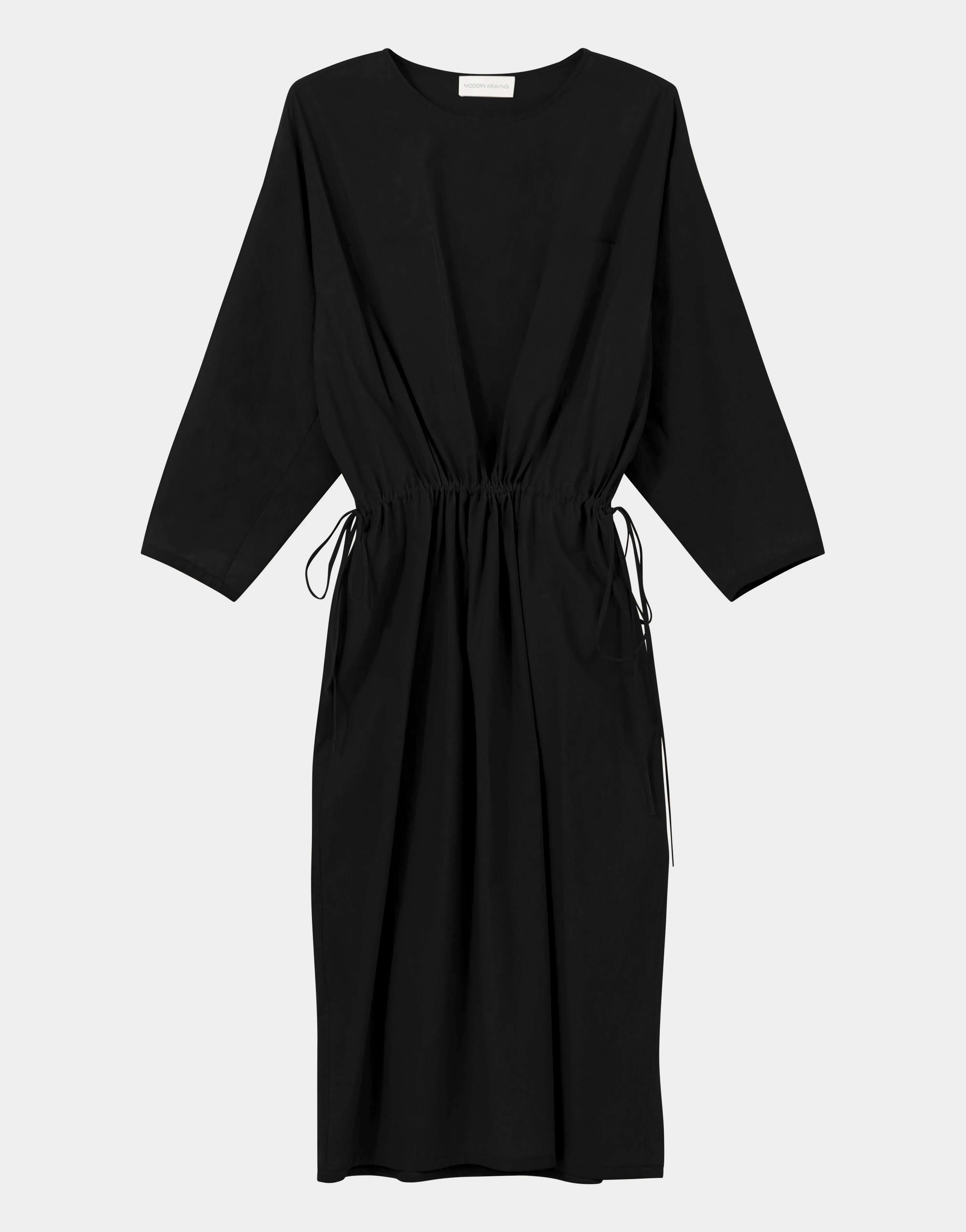 Tie Side Dress | Black Parchment Poplin sold by Modern Weaving product image thumbnail 2