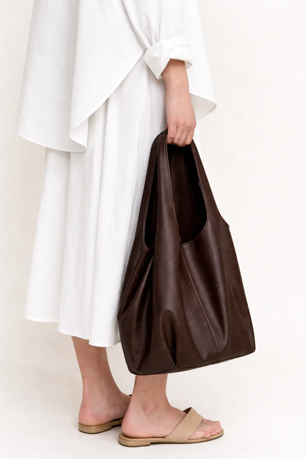 Petite Pleated Shopper | Cognac sold by Modern Weaving