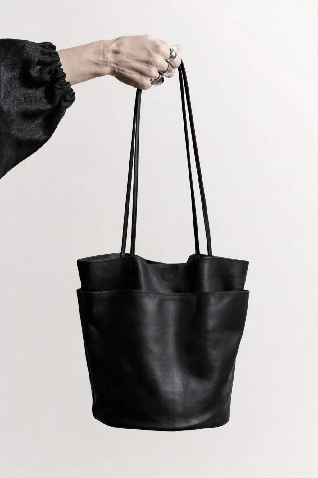 Dual Pocket Bucket | Black sold by Modern Weaving