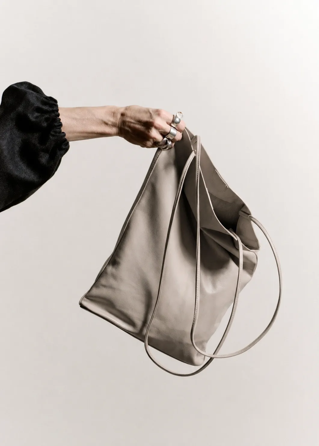 Slim Elongated Tote | Stone sold by Modern Weaving